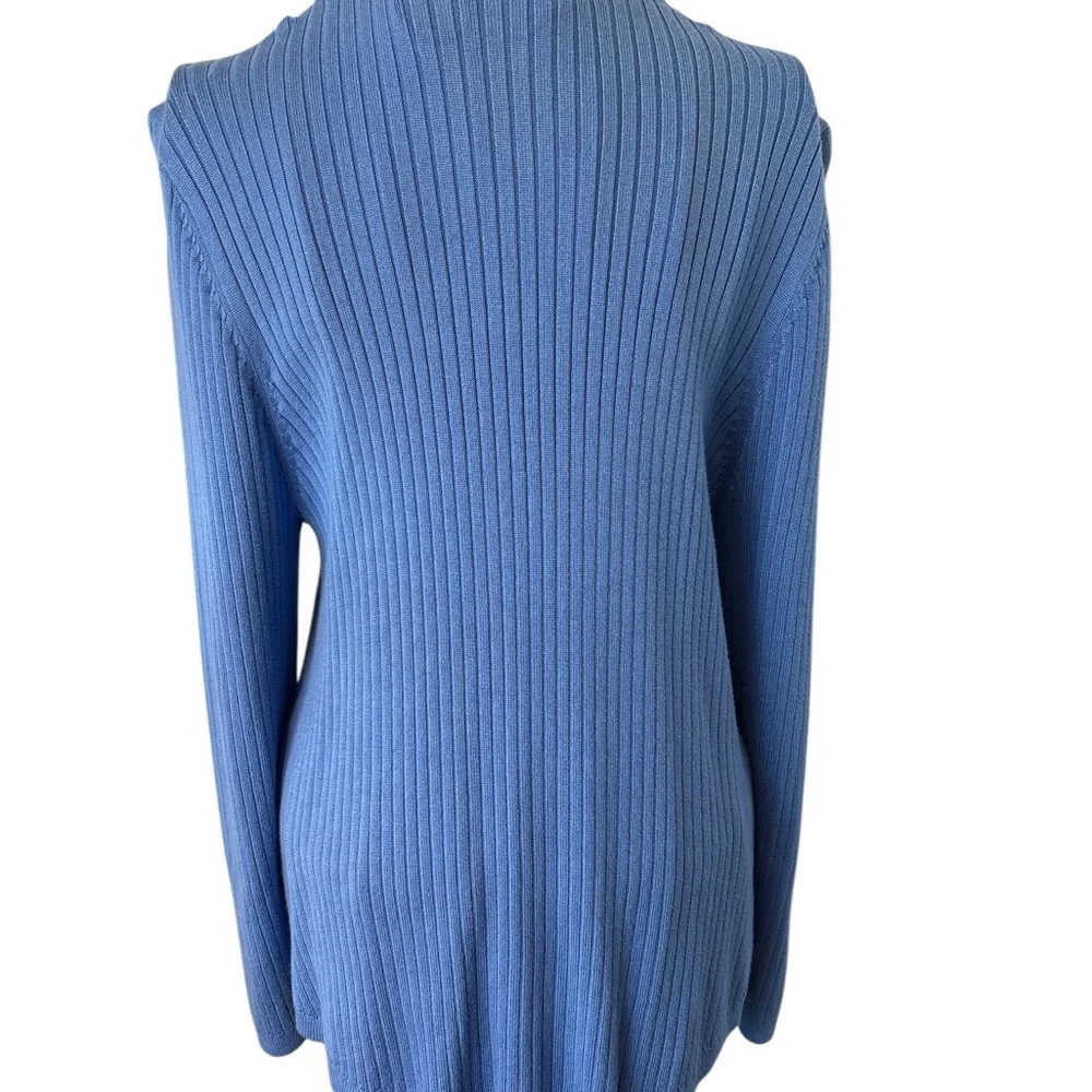 Soft Surroundings Ribbed Valentina Sweater, Size Large, Light Blue - Picture 3 of 6